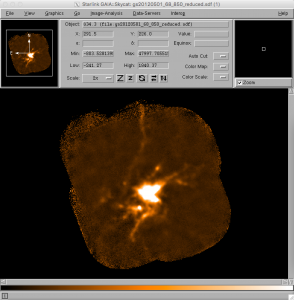 Simple Gaia imaging of the pipeline-reduced map of G34.3+0.2.