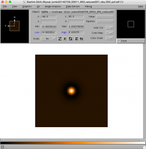 The standard Point Spread Function (PSF) used in SCUBA-2 Tutorial 4 (zoomed).