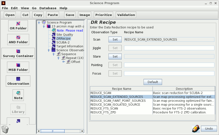 data reduction recipe options